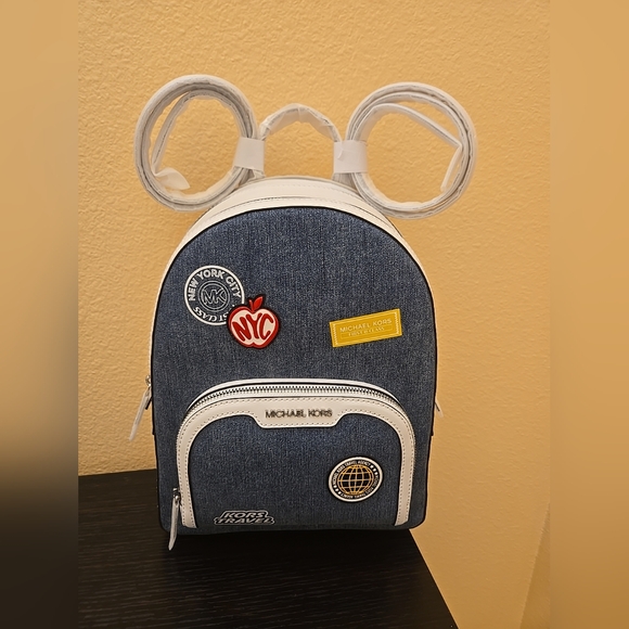 Michael Kors Jaycee Medium Embellished Denim Backpack - Picture 6 of 13